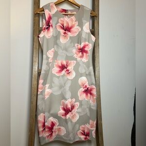 Calvin Klein Pink and Gray Floral Dress